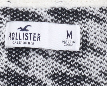 Hollister Women's Black Houndstooth Knit Vest M