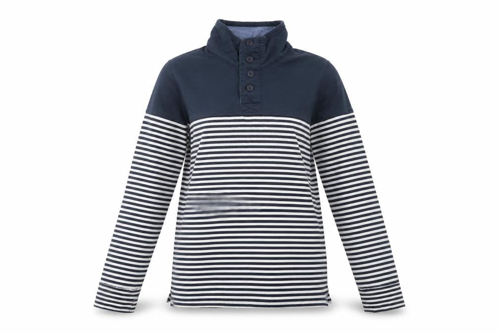 Regatta Women's Blue Striped Henley Sweatshirt Size 10