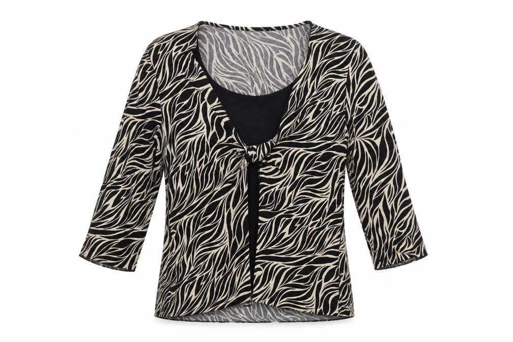 Principles Women's Black Animal Print Blouse - Size 14