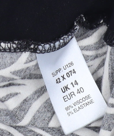 Principles Women's Black Animal Print Blouse - Size 14