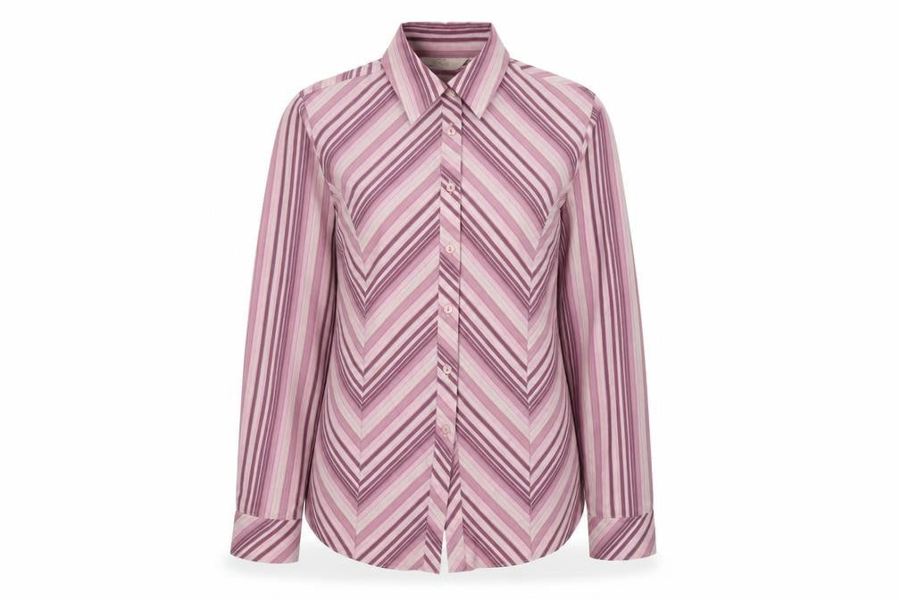 EWM Women's Pink Striped Button-Up Shirt Size 12
