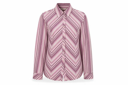 EWM Women's Pink Striped Button-Up Shirt Size 12