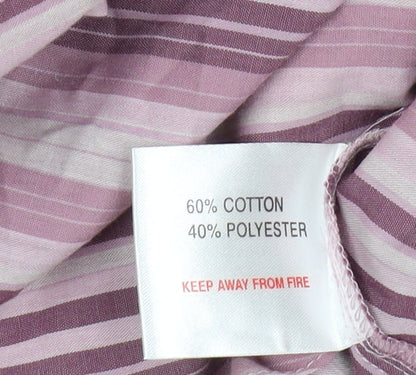 EWM Women's Pink Striped Button-Up Shirt Size 12