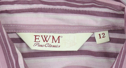 EWM Women's Pink Striped Button-Up Shirt Size 12