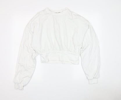 Back view of ASOS Women's White Pullover Sweatshirt, size 10