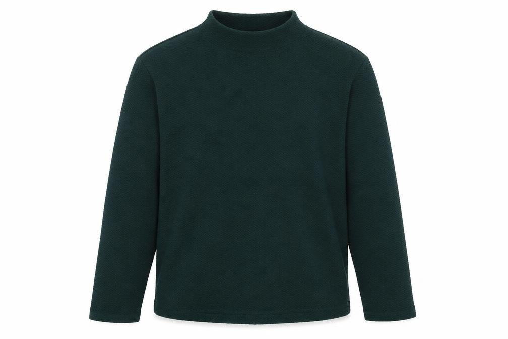 Lands' End Unisex Green Sweatshirt, Mock Neck, Size S