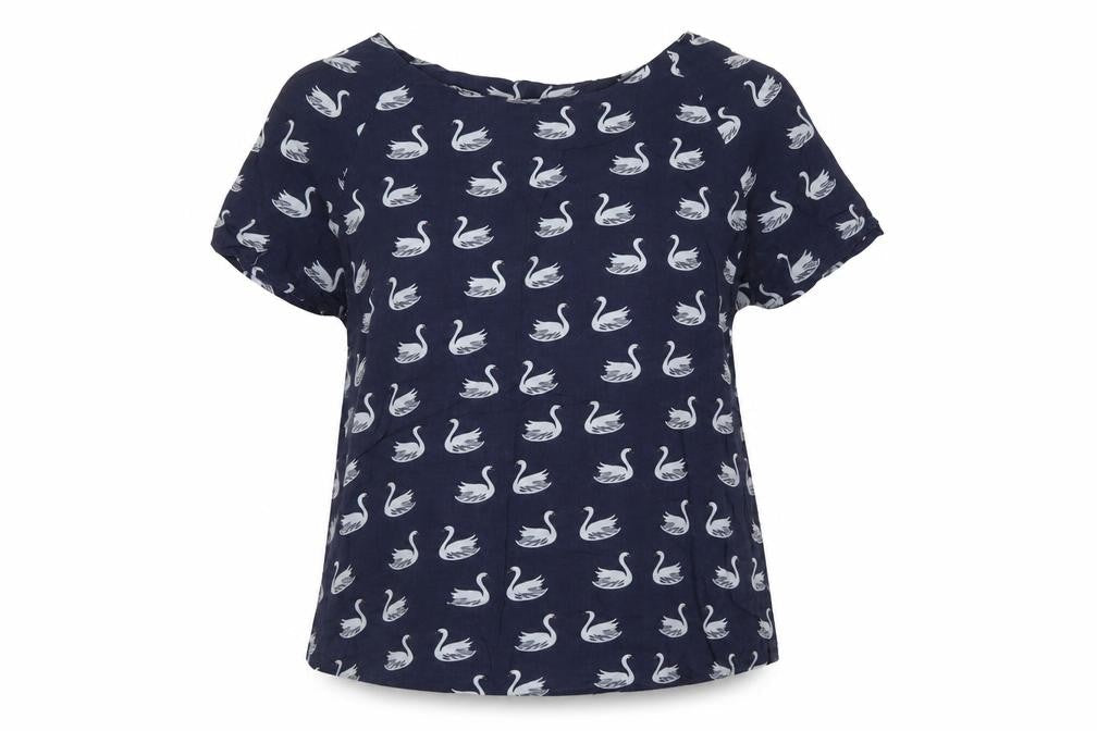 Vero Moda Women's Blue Swan Print T-Shirt, S