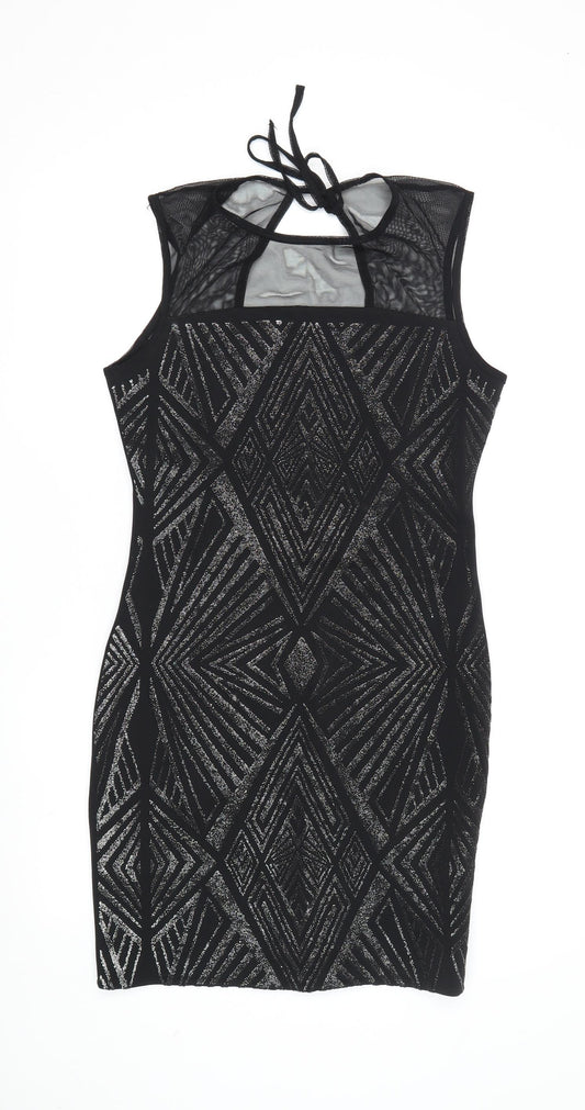 Roman Women's Black Bodycon Party Dress Size 10