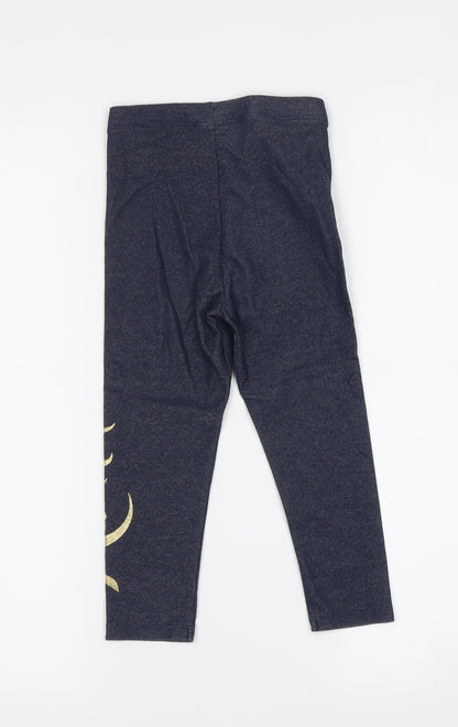 Back view of Disney Aladdin girls’ blue leggings 2-3 years ankle style