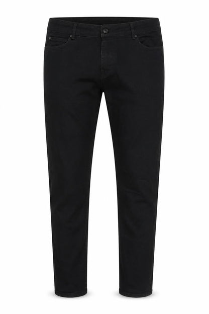 Front view of ASOS men’s black skinny jeans, size 32, regular