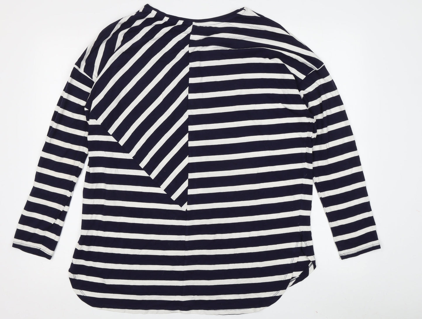 Warehouse Women's Black Striped T-Shirt, Size 12