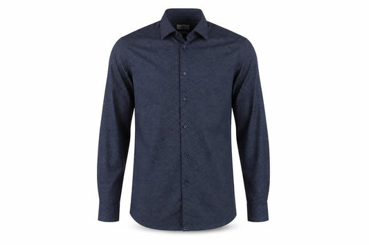 Next Men's Blue Regular Fit Geometric Shirt Size 15.5