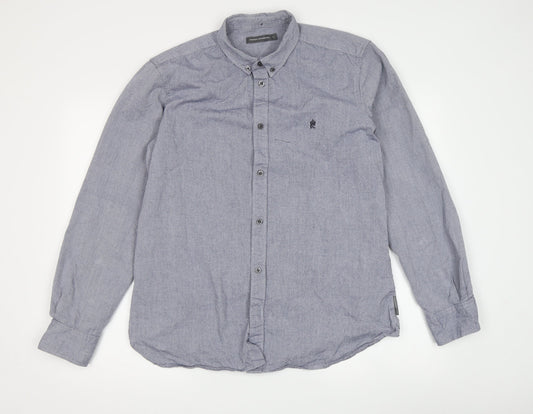 French Connection Men's Grey Long Sleeve Button-Up Shirt