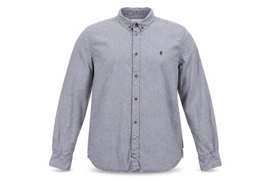 French Connection Men's Grey Long Sleeve Button-Up Shirt