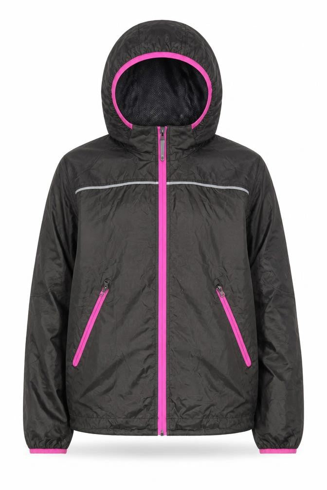 H&M Unisex Kids Black Hooded Windbreaker Jacket 14 Years