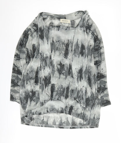 Bassini Women's Grey Patterned Cardigan Size 18