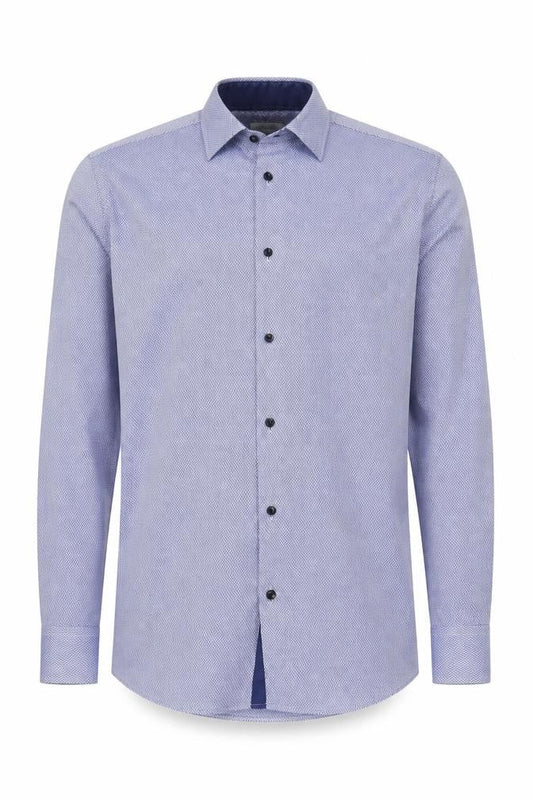 Next Men's Blue Geometric Button-Up Shirt Size 15.5