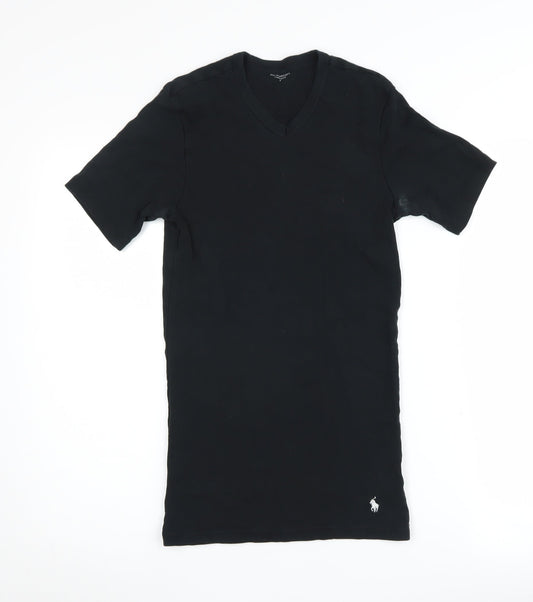 Polo Ralph Lauren Women's Black V-Neck T-Shirt, Size S