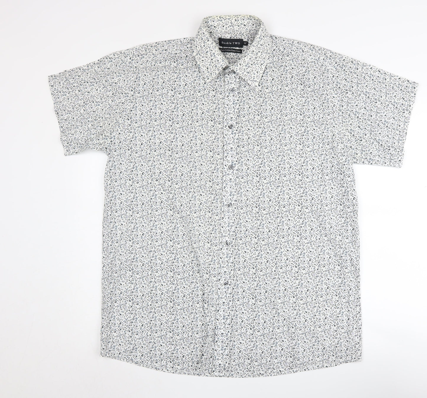 Double TWO Unisex Floral Button-Up Shirt Size 16