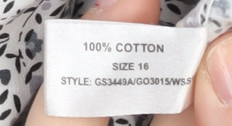 Double TWO Unisex Floral Button-Up Shirt Size 16