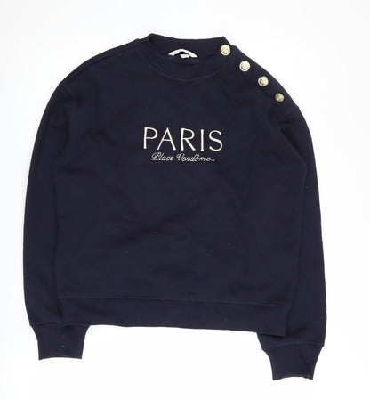 H&M Women's Black XS Pullover Sweatshirt Crew Neck