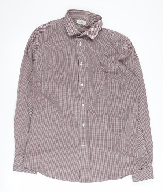 Next Men's Multicoloured Check Button-Up Shirt 17 Long Sleeve