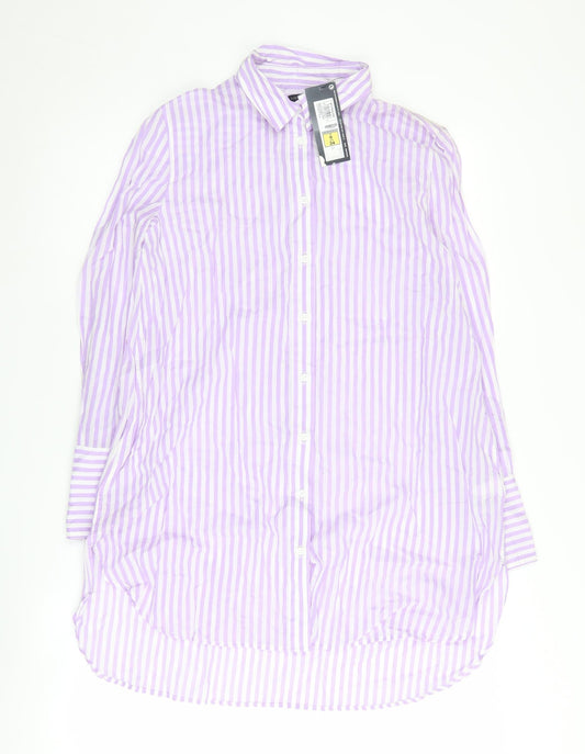Marks and Spencer Women's Striped Button-Up, Size 6