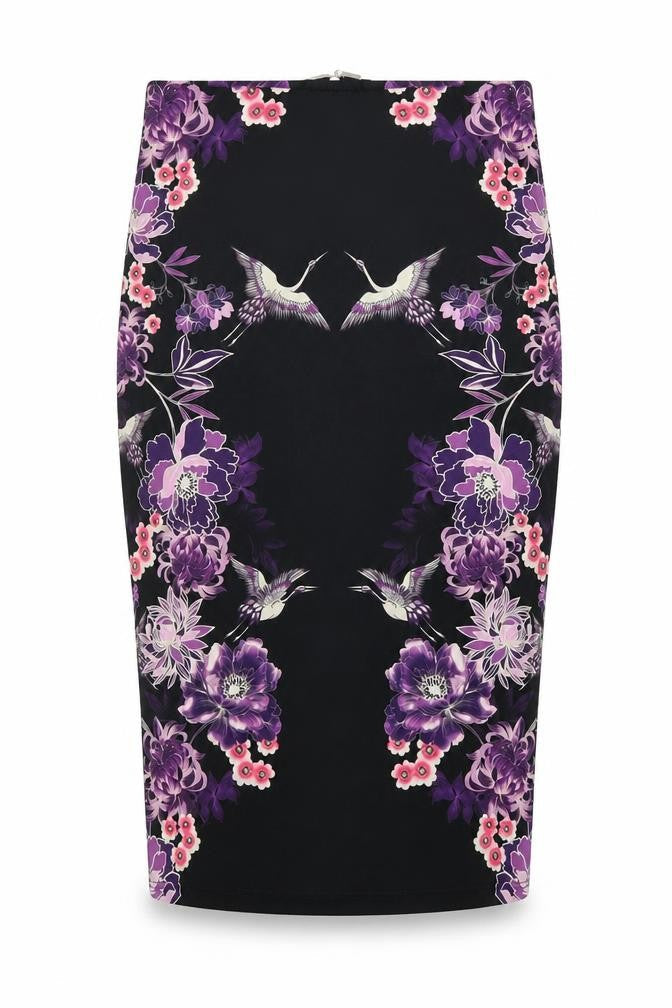 Dorothy Perkins Women's Black Floral Pencil Skirt Size 10