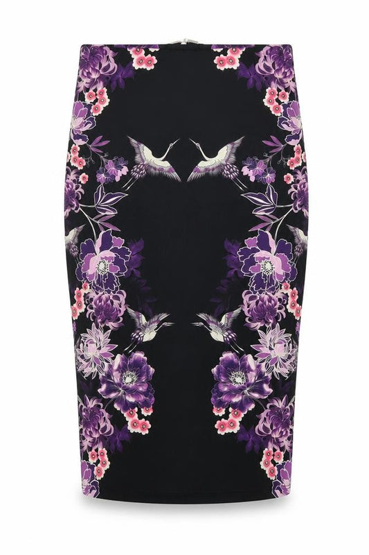 Dorothy Perkins Women's Black Floral Pencil Skirt Size 10