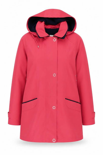 EWM Women's Red Hooded Rain Coat Size 16
