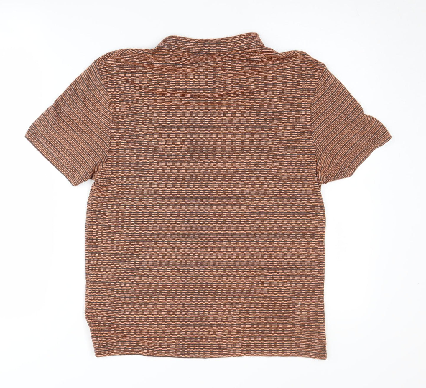ASOS DESIGN Women's Brown Polo Shirt, M, Collared Zip Accent