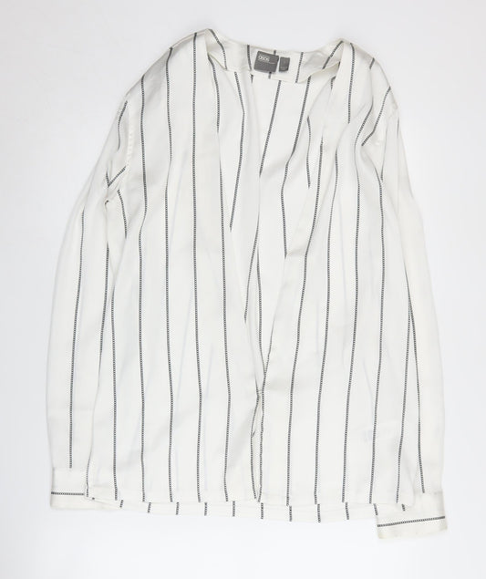 ASOS Women's White Striped Blouse S Classic Fit