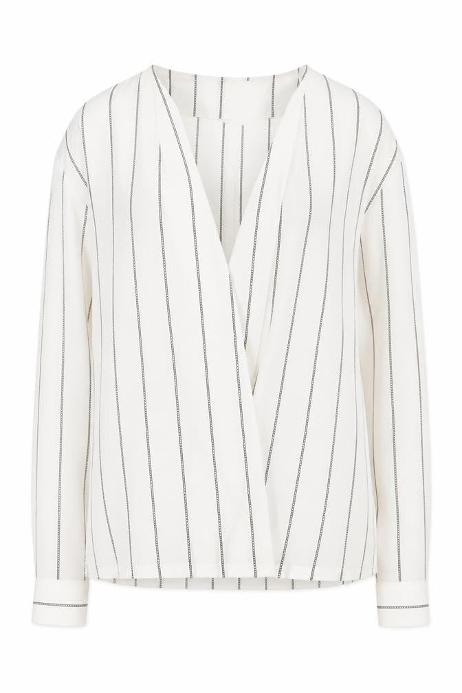 ASOS Women's White Striped Blouse S Classic Fit