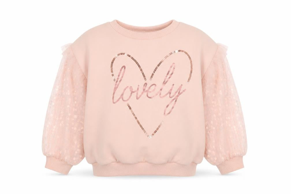 River Island Girls Pink Sequin Pullover Sweatshirt 2 Years