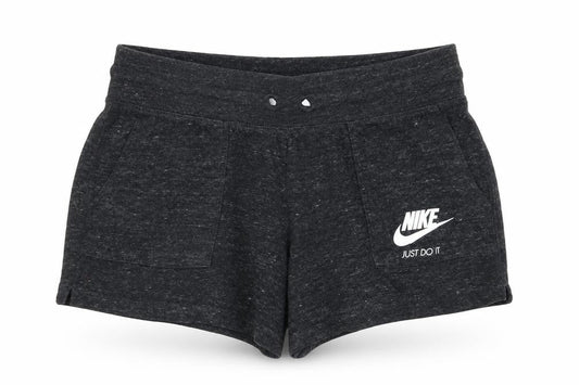 Front view of Nike girls’ black athletic shorts xl cotton polyester