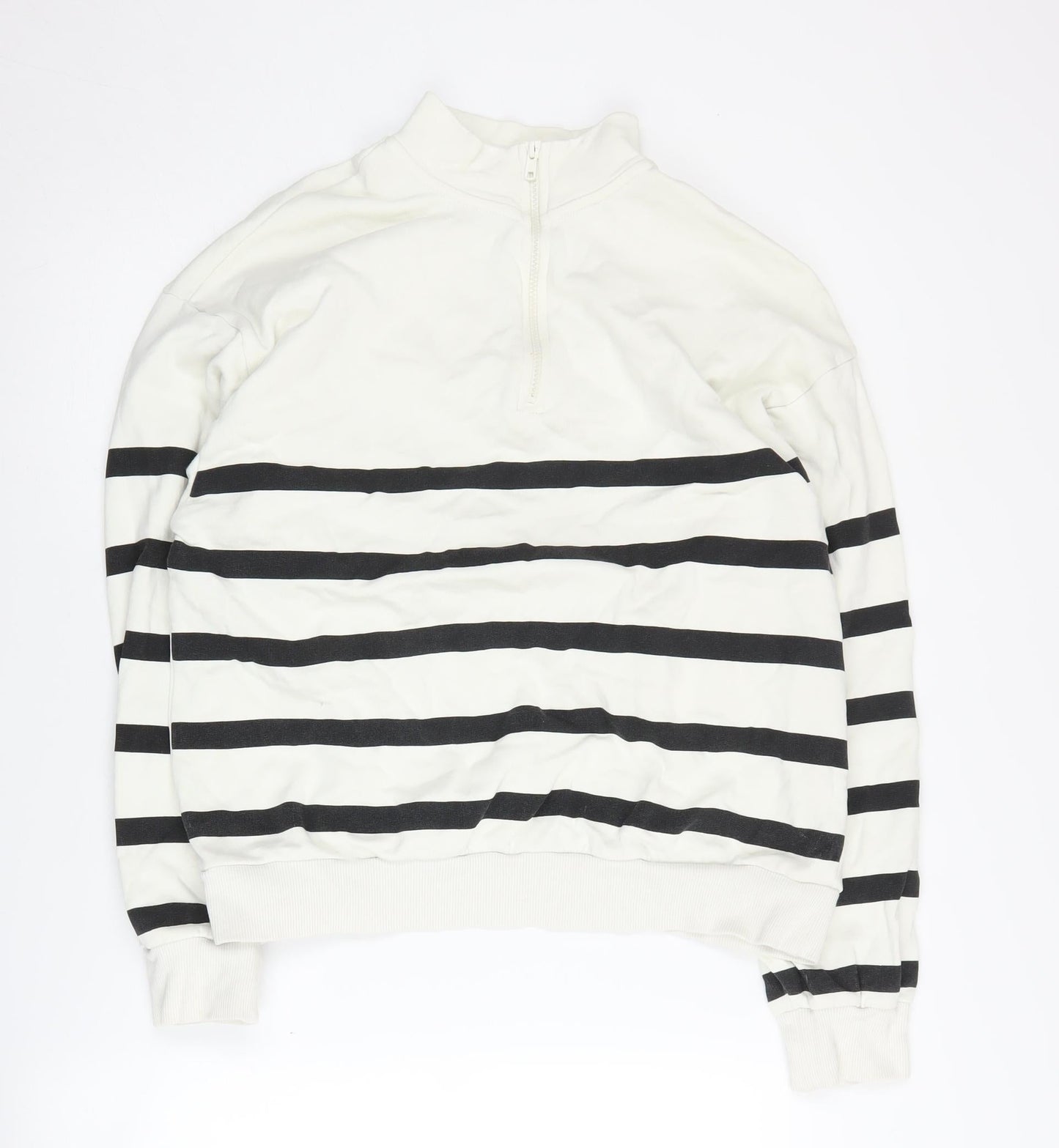 ASOS Design Women's Ivory Striped Pullover - Size 6