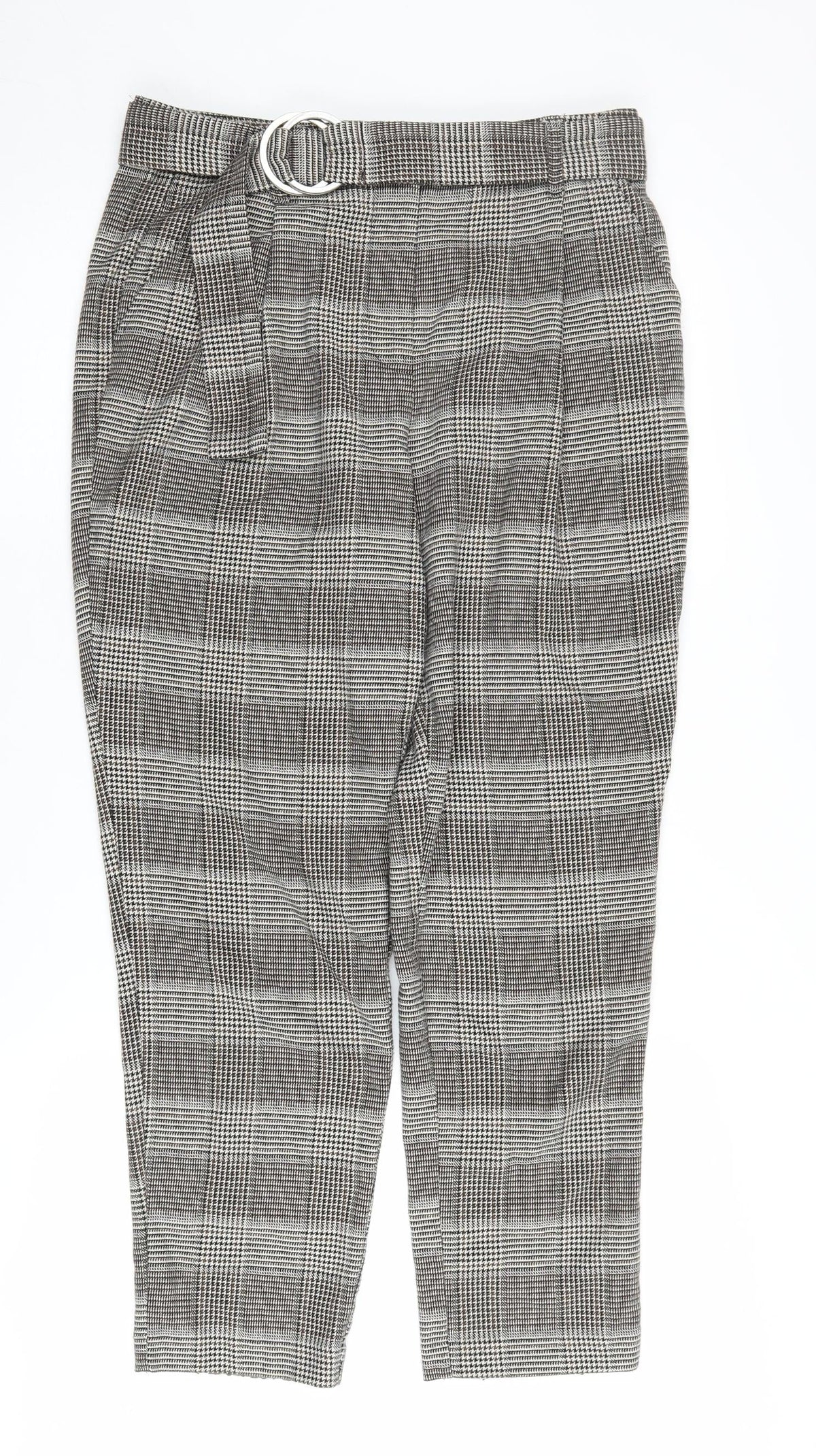 Next Women's Black Check Trousers 10L Business Casual