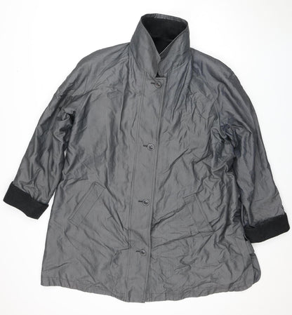 Additional front view of Under Wraps unisex black jacket, wool blend, mid-length