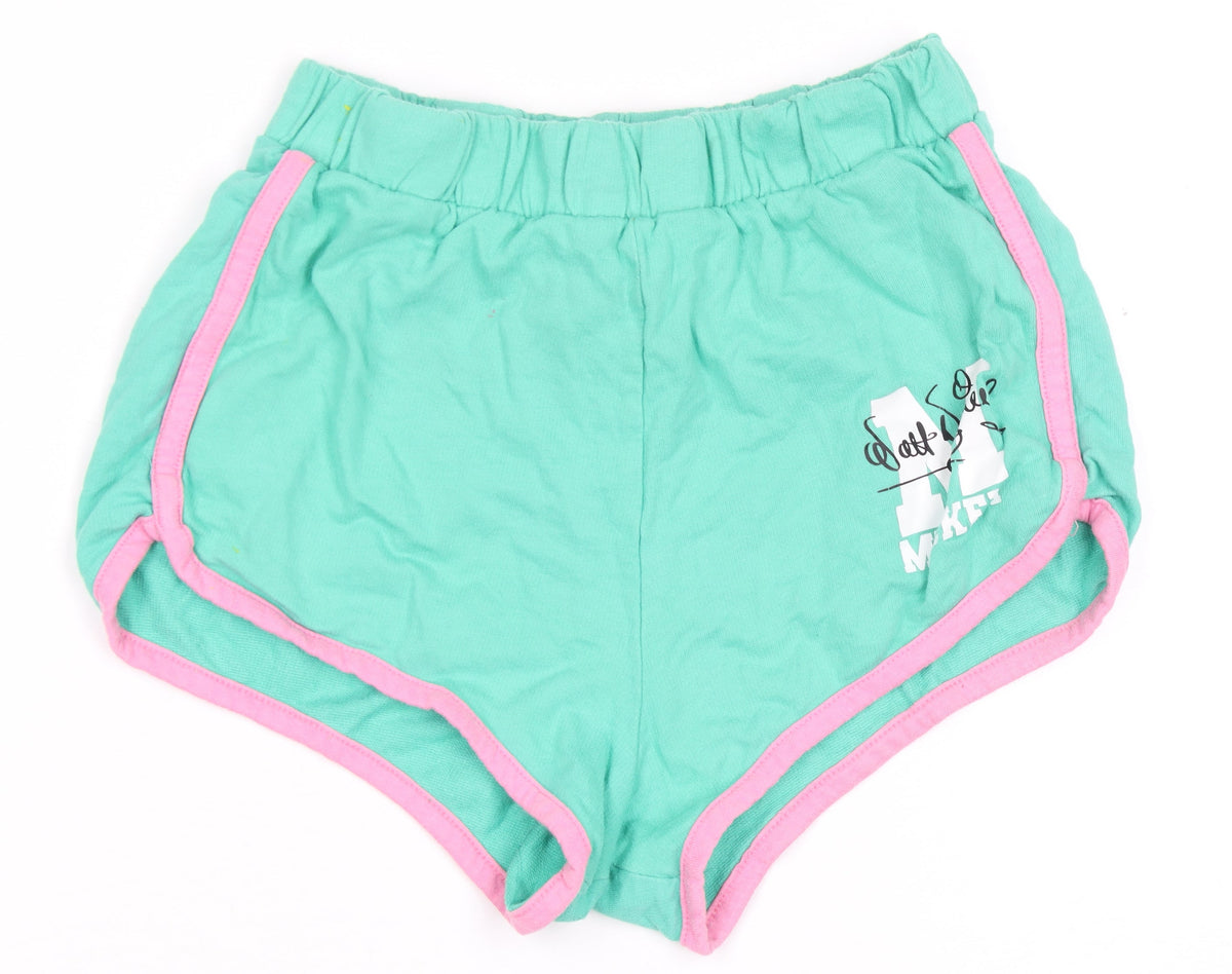 Disney Girls Green Sweat Shorts, 3-4 Years, Mickey Mouse Design