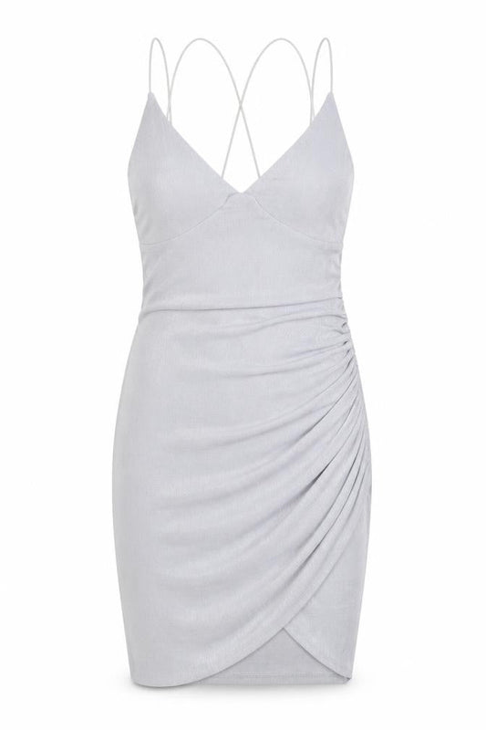 Boohoo Women’s Grey Slip Dress Size 10 Party Staple