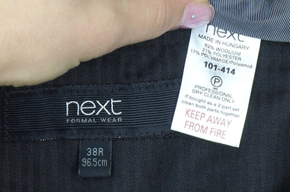 Next Men's Black Dress Pants 38R Flat Front
