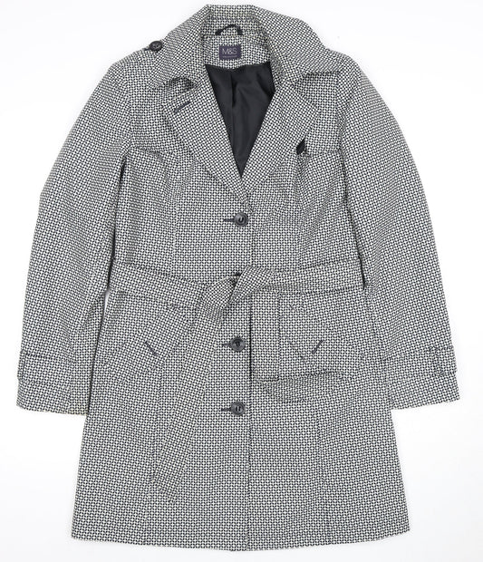Marks and Spencer Women's Black Trench Coat - Size 10