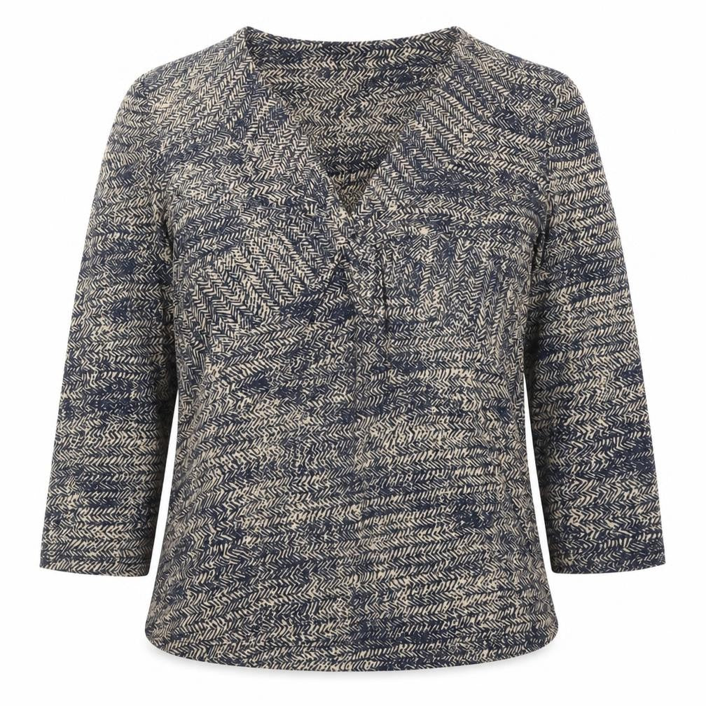 Viyella Women's Blue Knit Top Medium 3/4 Sleeve