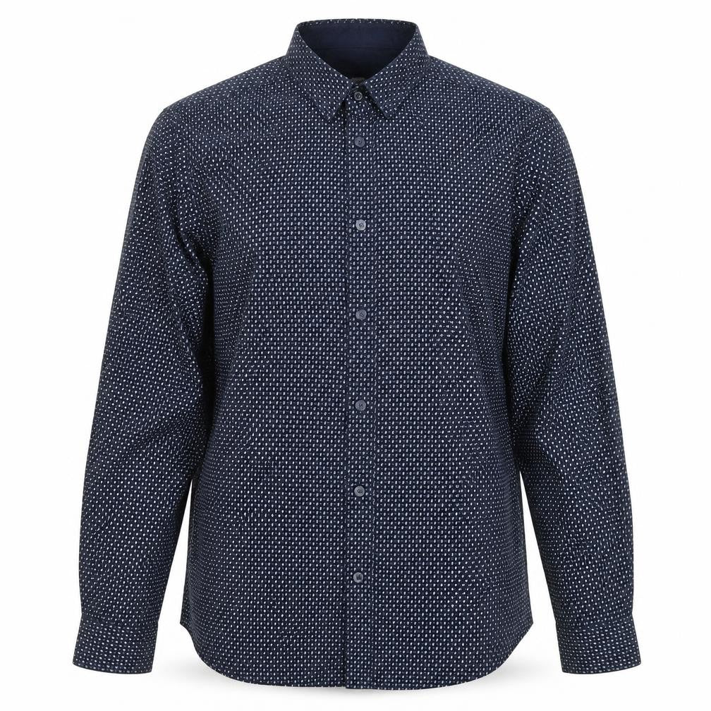 Ben Sherman Men's Blue Geometric Button-Up Shirt M