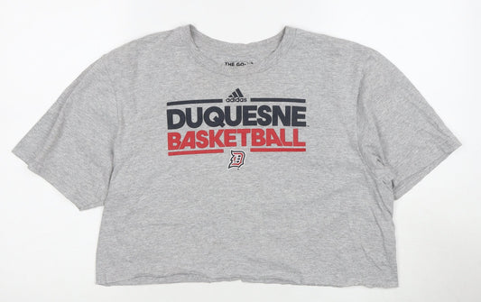 Adidas Grey Sports T-Shirt L Unisex Casual
