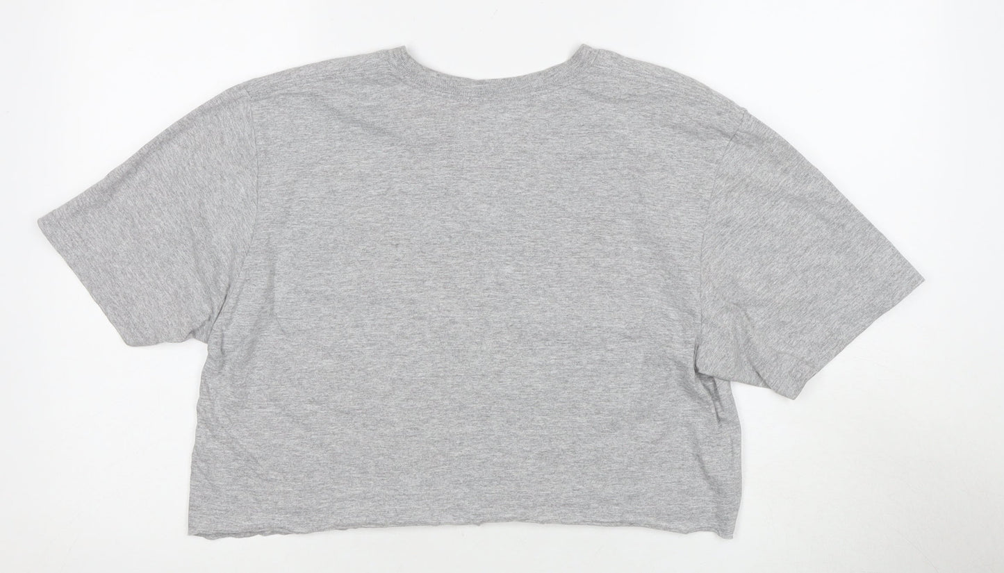 Adidas Grey Sports T-Shirt L Unisex Casual