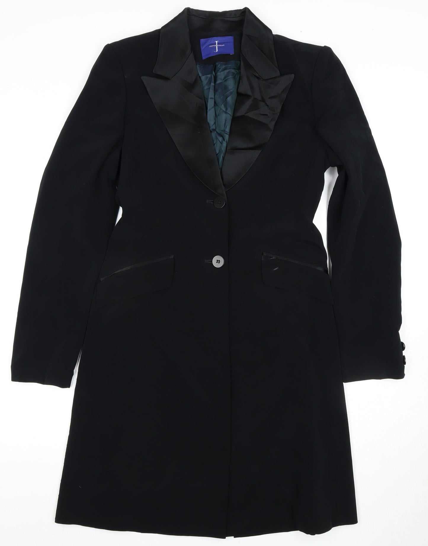Jasper Conran Women's Black Overcoat Size 10 - Elegance & Warmth