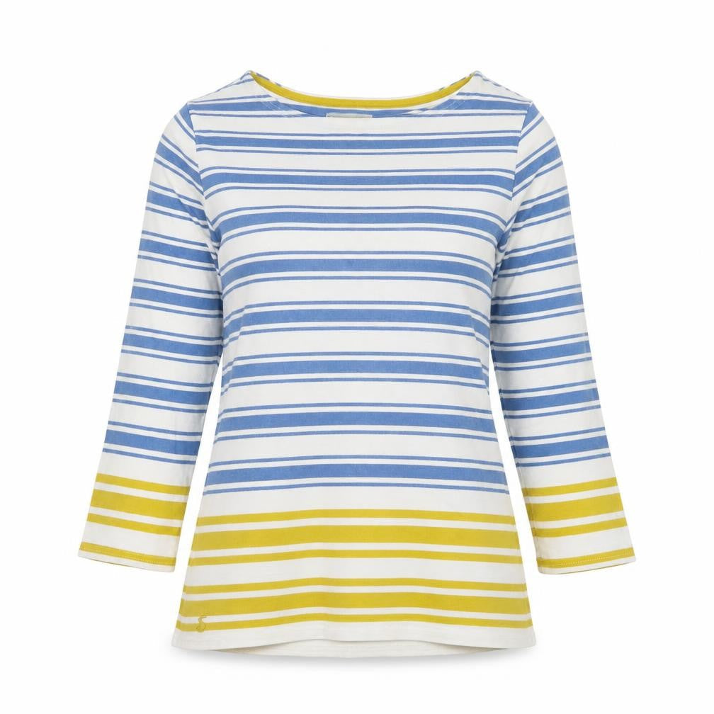 Joules Women's Blue Striped Boat Neck T-Shirt Size 8