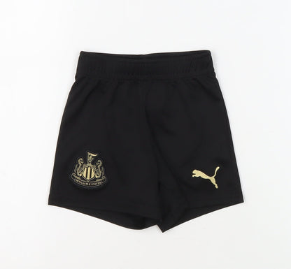 Additional front view of Puma boys’ black active shorts, size 12-18, months
