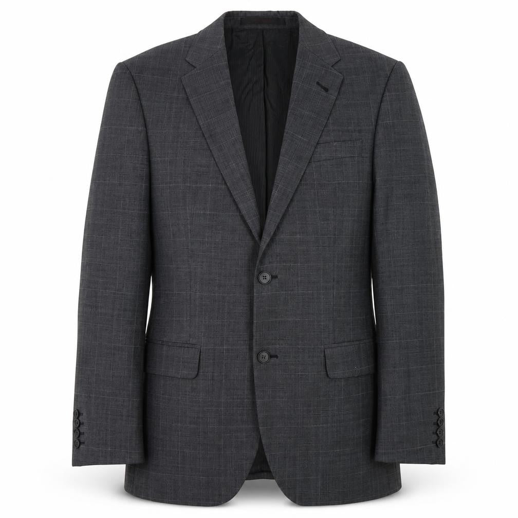 Jeff Banks Men's Grey Check Blazer, Size 40R, Elegant Style